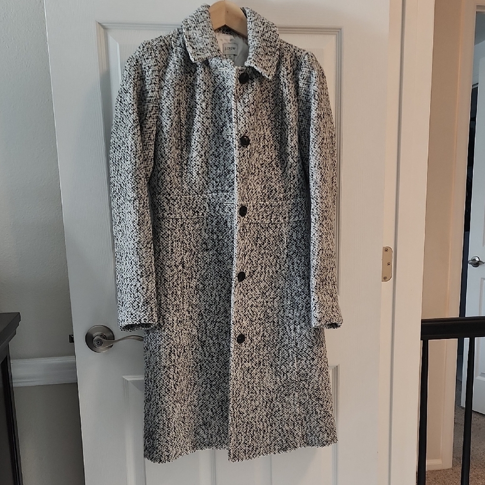 J. Crew Black and White Pea Coat